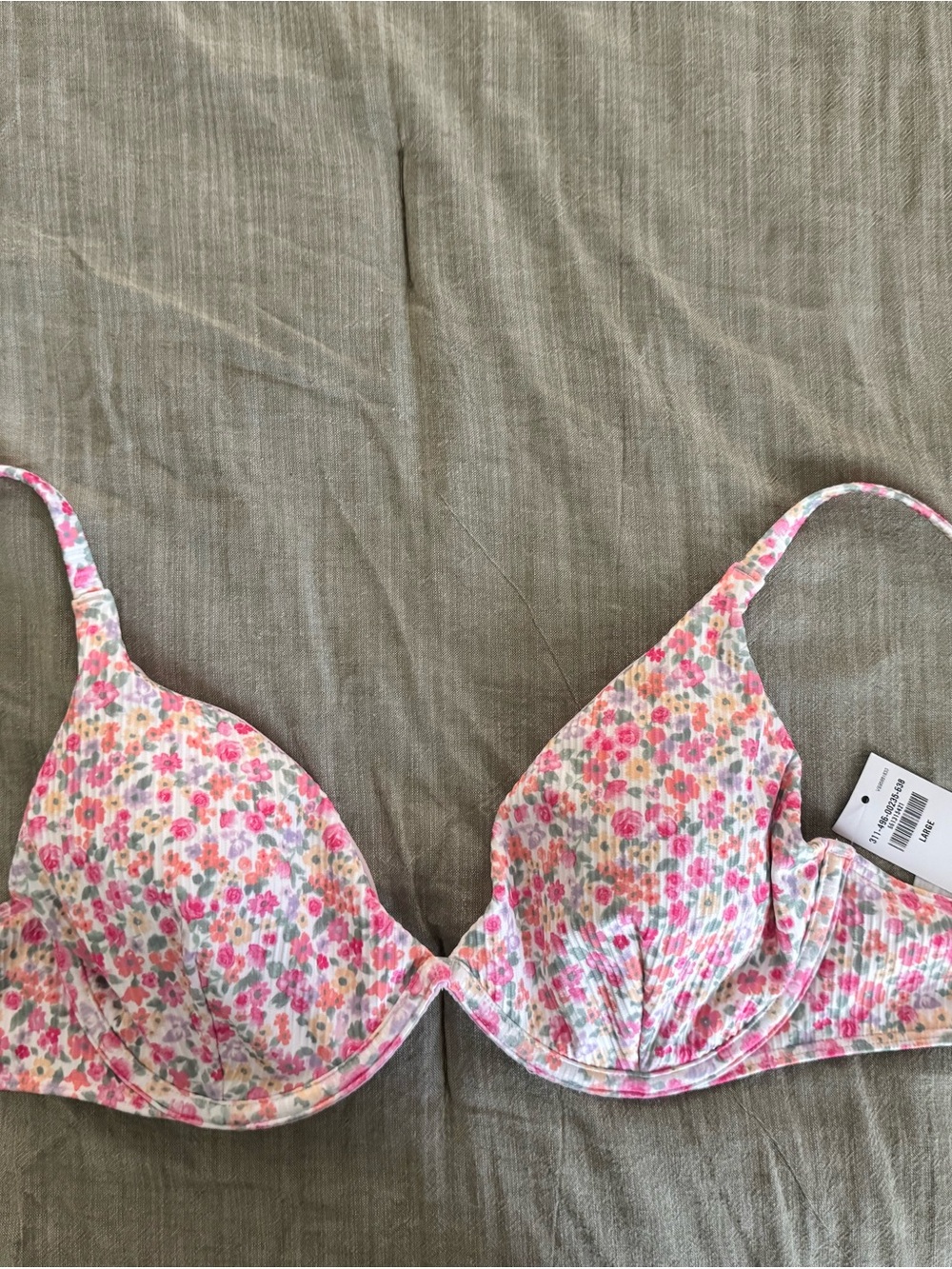 Hollister Pink Floral Underwire Bikini Top